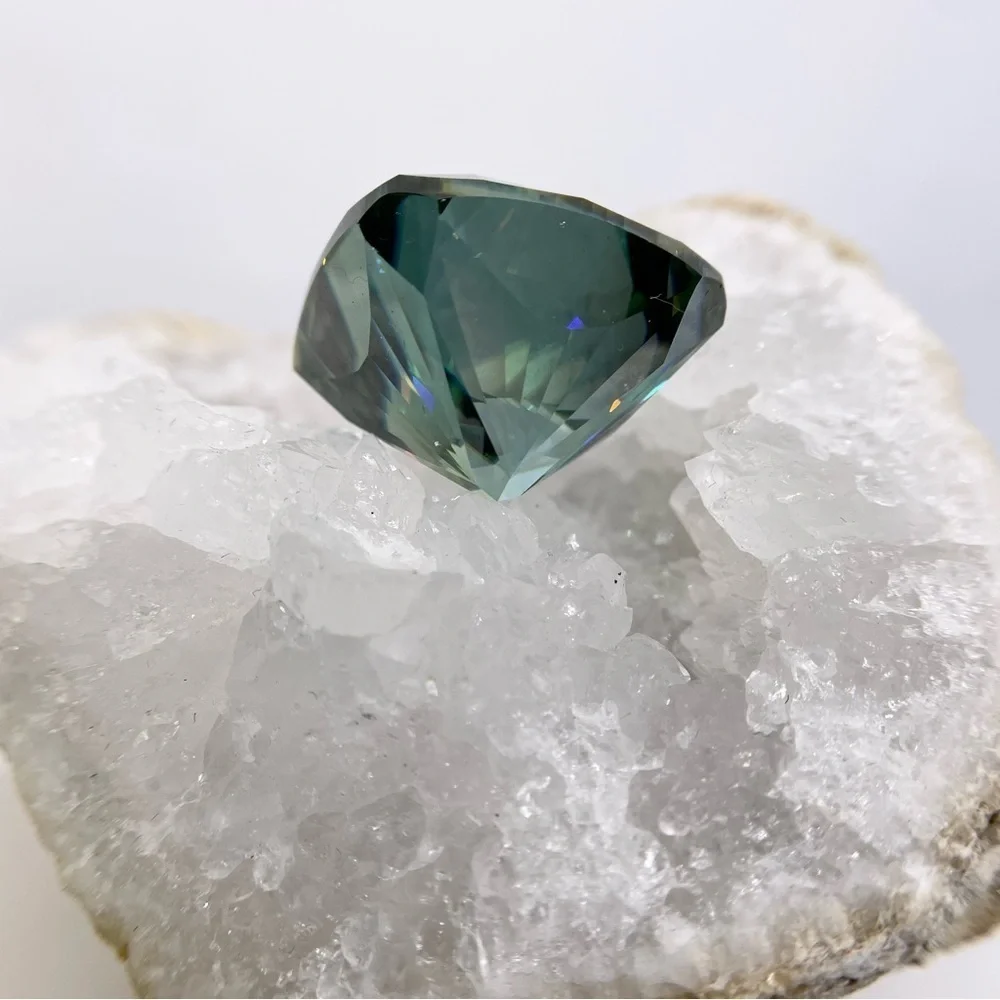 Huge Moissanite 73.90 Ct Vivid Blue Cushion Cut Extremely Rare Loose Gemstone